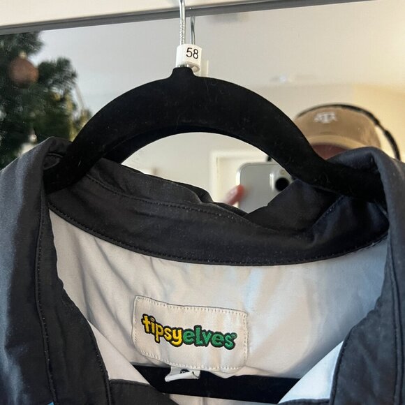 58 Tipsy Elves Short Sleeve Floral Polo Size XXL Color Blue Grey - Picture 3 of 4